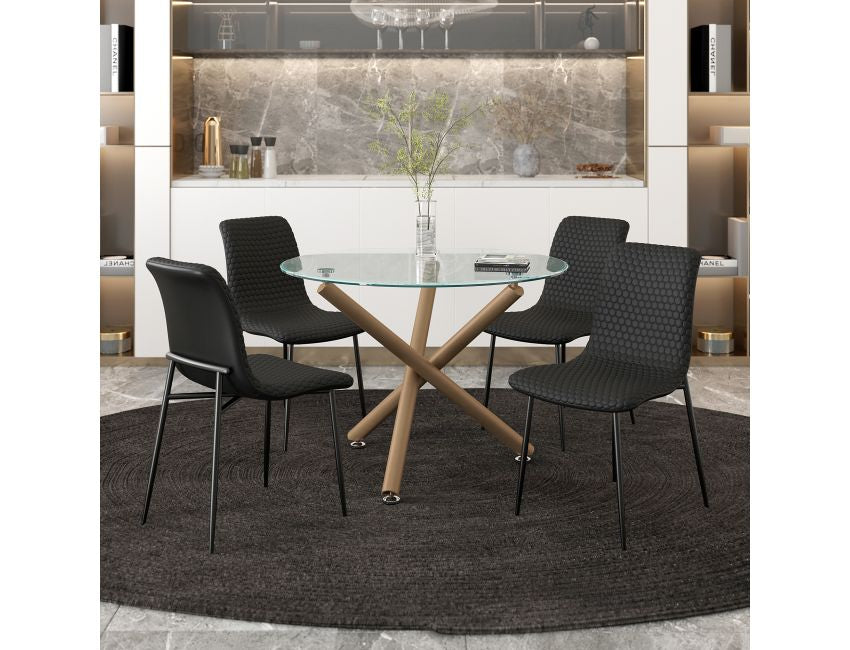 Black Faux Leather Dining Chair (Set of 2)