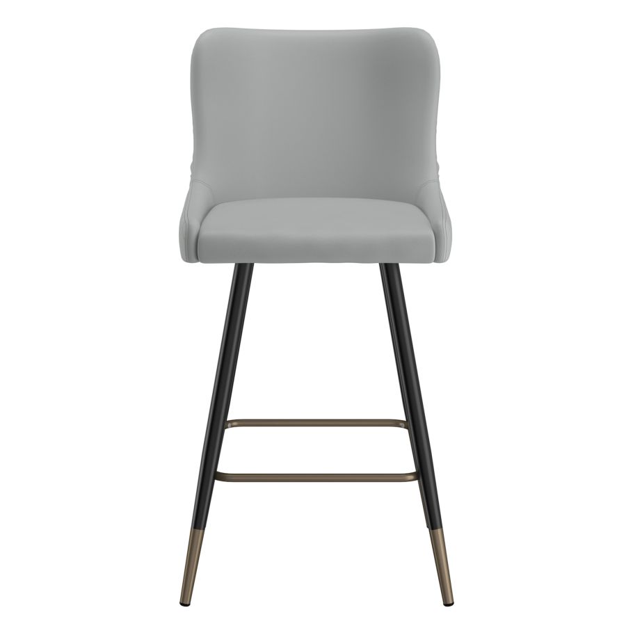 Grey Faux Leather Stool - Set of 2