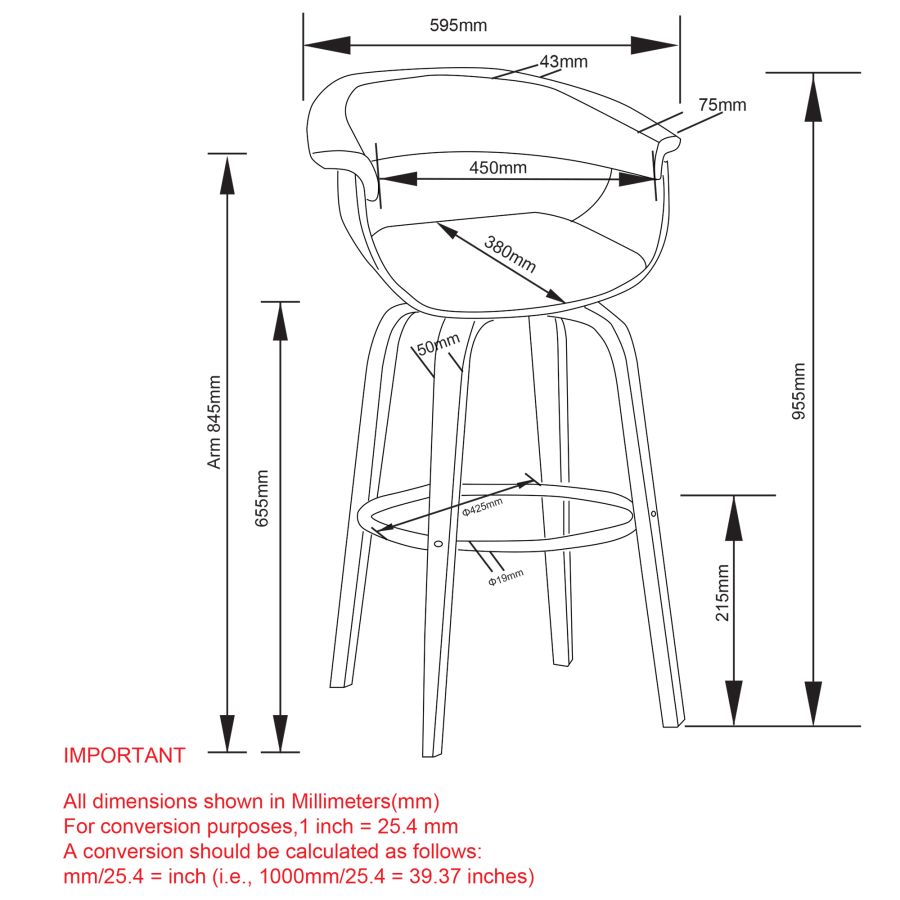 Black Bentwood Swivel Stool with Fabric Seat