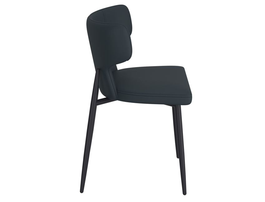 Black Faux Leather Dining Chair (Set of 2)