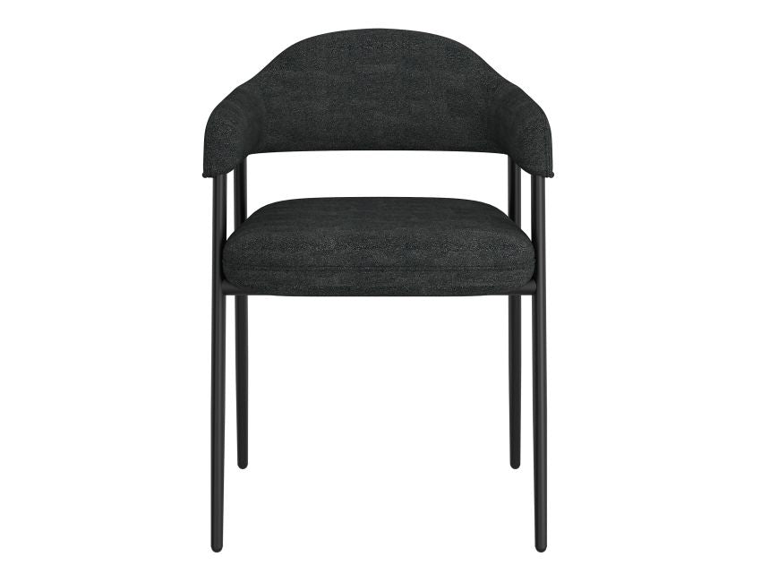 Charcoal Fabric and Black Dining Chair (Set of 2)