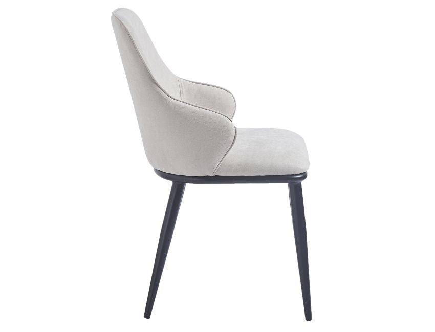 Beige and Black Dining Chair (Set of 2)