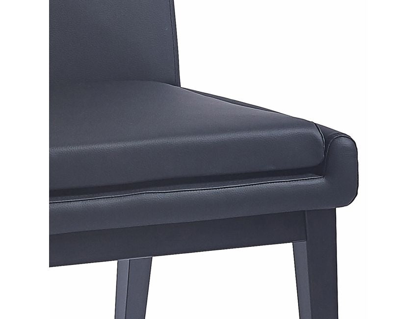 Black Faux Leather Dining Chair (Set of 2)