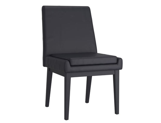 Black Faux Leather Dining Chair (Set of 2)