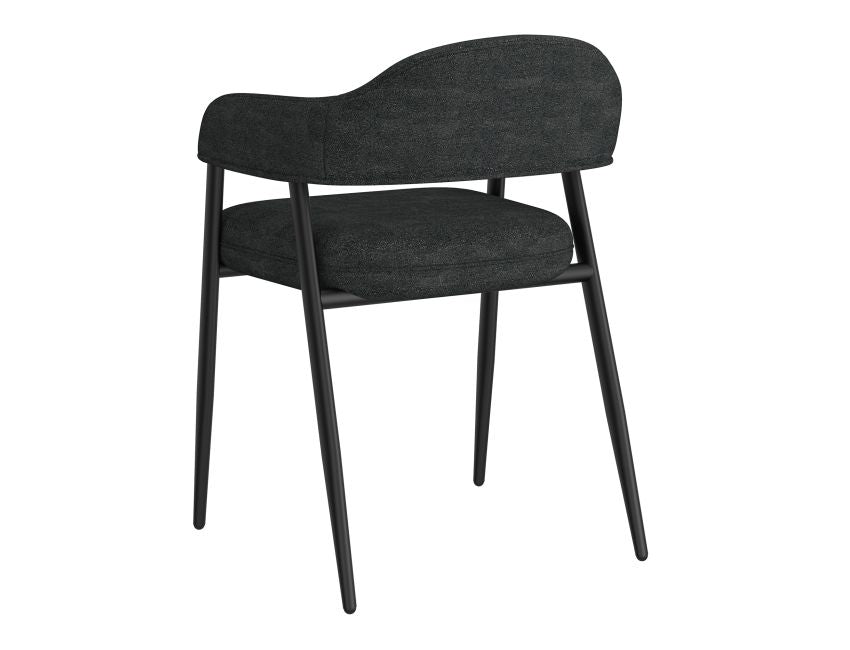 Charcoal Fabric and Black Dining Chair (Set of 2)