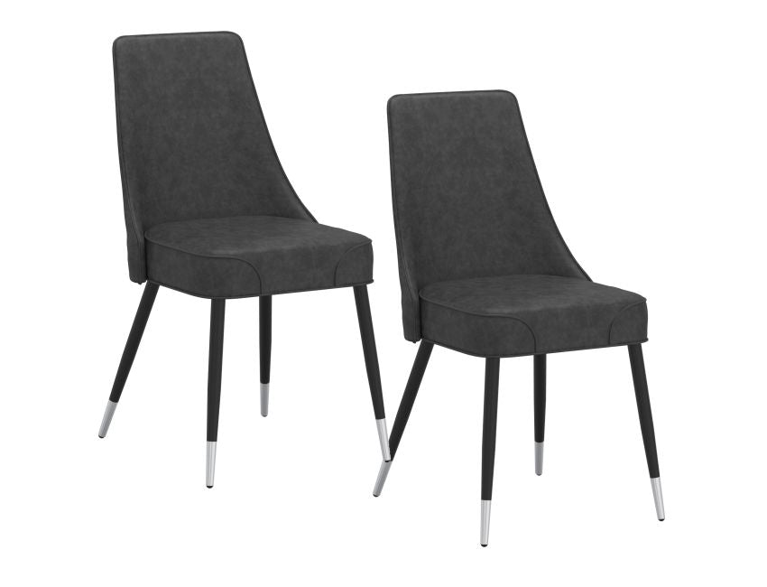 Vintage Grey and Black Dining Chair (Set of 2)