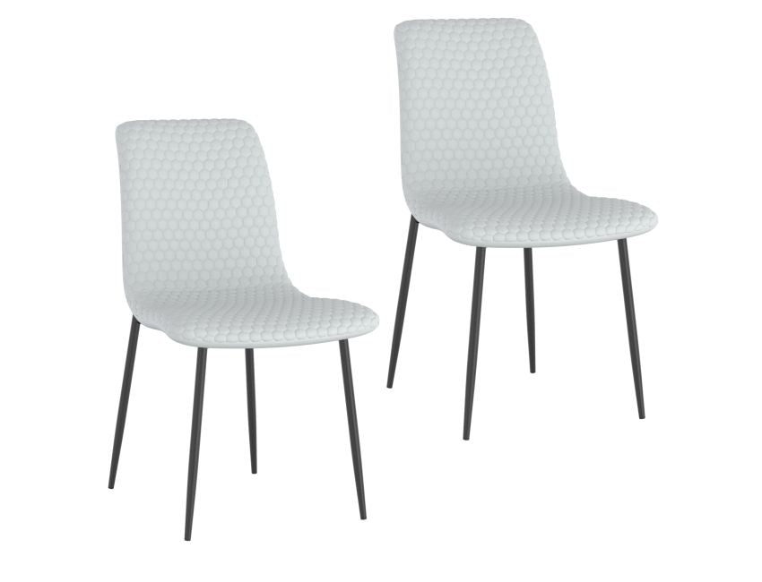 Light Grey Faux Leather Dining Chair (Set of 2)