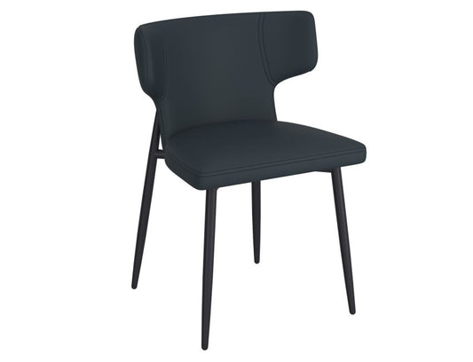 Black Faux Leather Dining Chair (Set of 2)