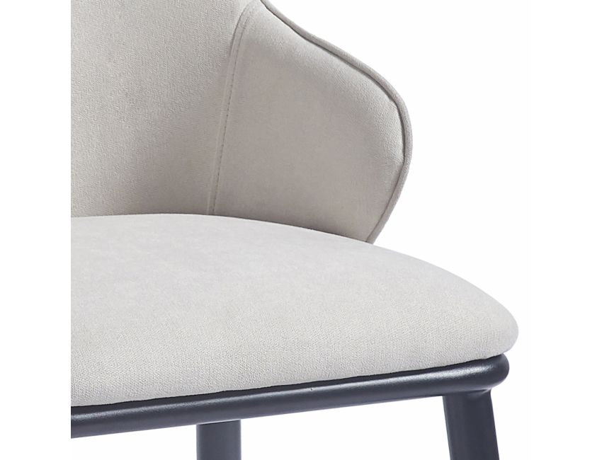 Beige and Black Dining Chair (Set of 2)