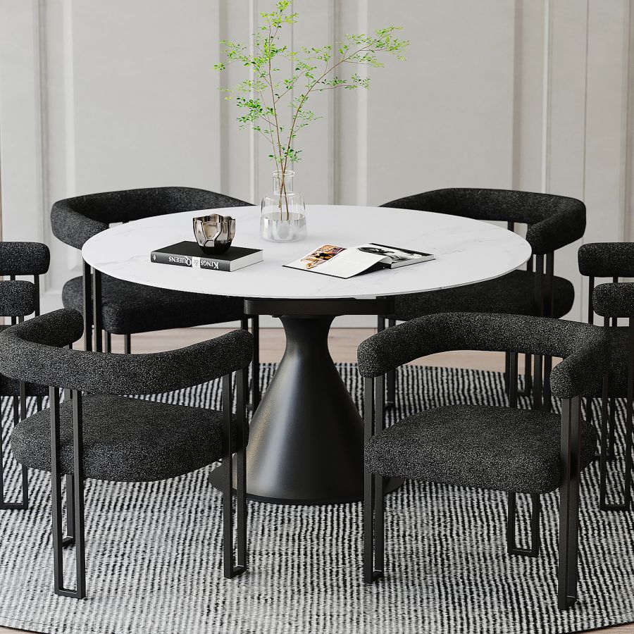 Round Pedestal Dining Table w/Extension
