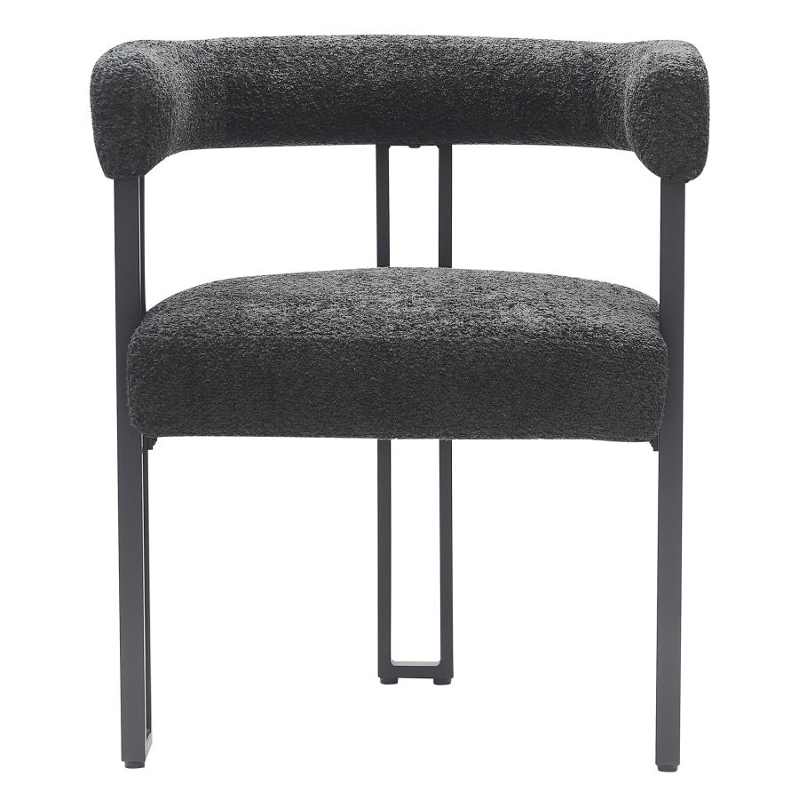 Charcoal Boucle and Black Dining Chair (Set of 2)