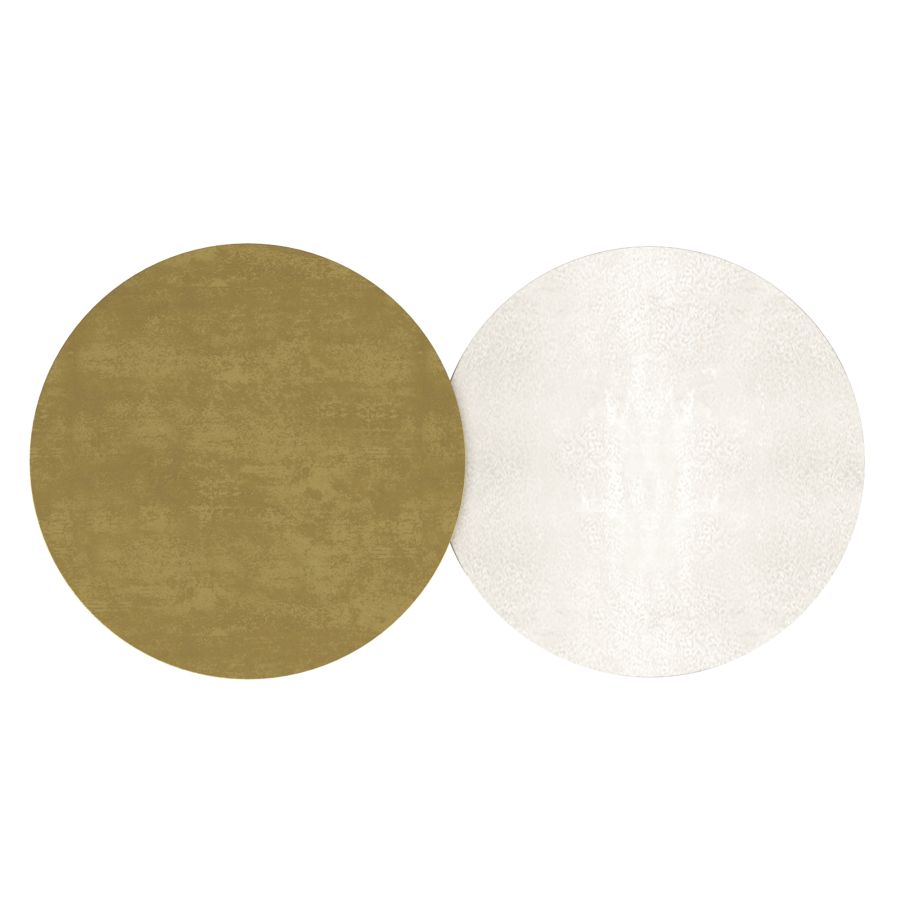 Two-Piece Accent Table Set in Antique Gold and Silver