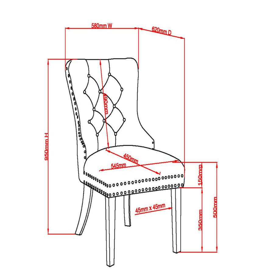 Velvet Dining Chairs (Set of 2)