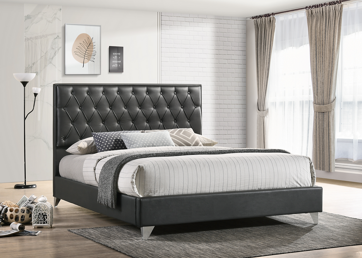 Bed with Diamond Pattern Button Details