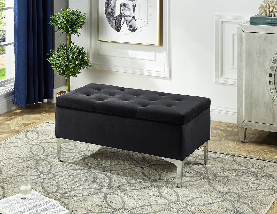 Velvet Storage Bench