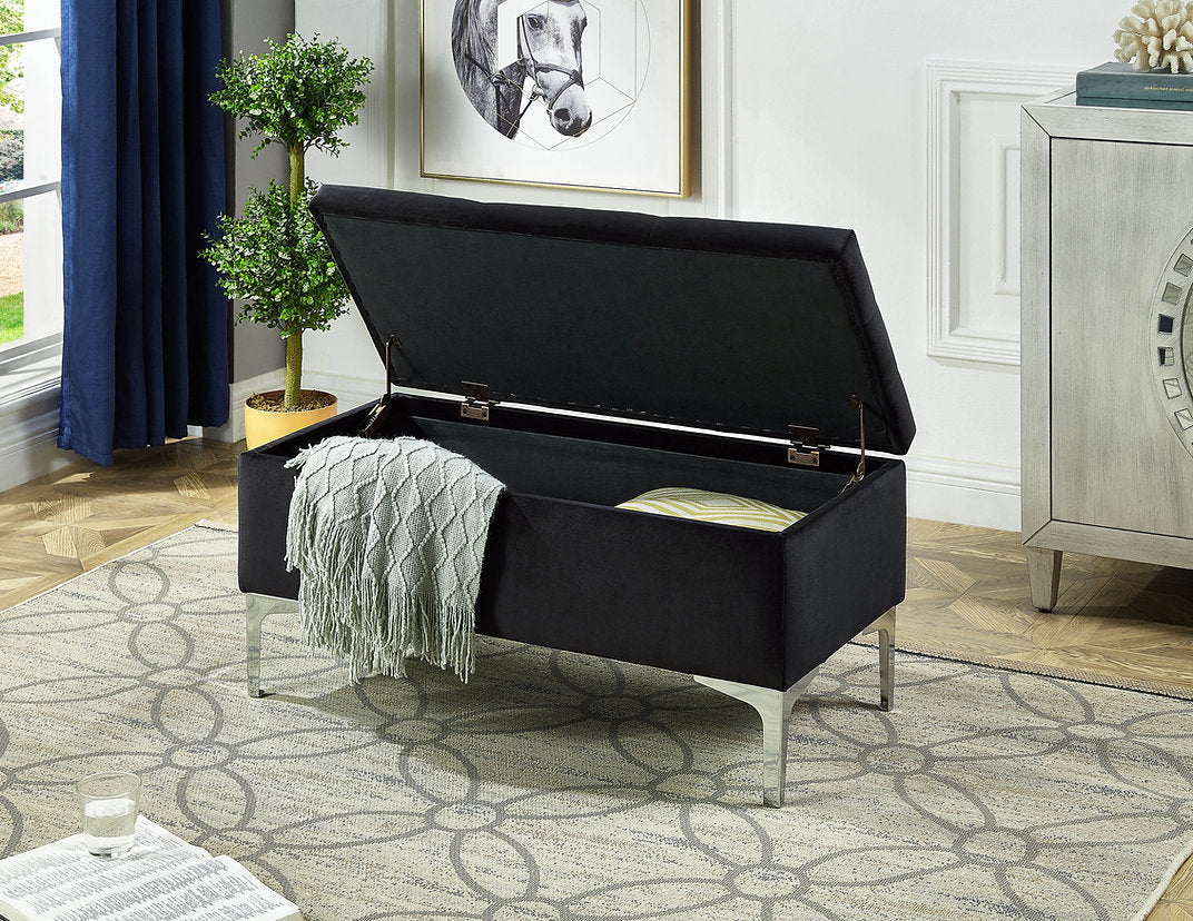 Velvet Storage Bench