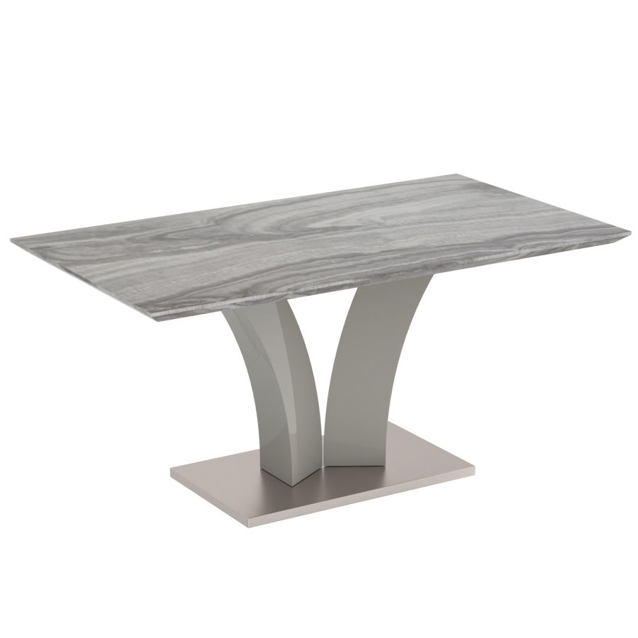 Faux Marble Dining Set with Velvet Chairs