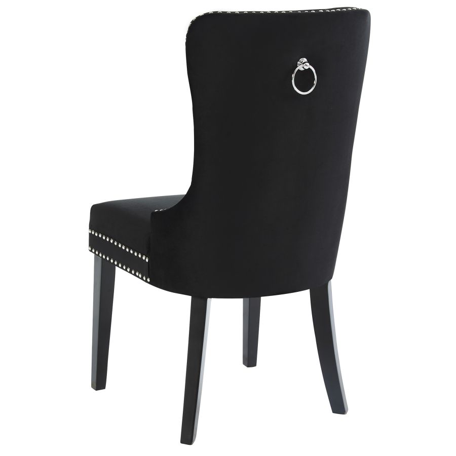 Velvet Dining Chair with Nailhead Details (Set of 2)