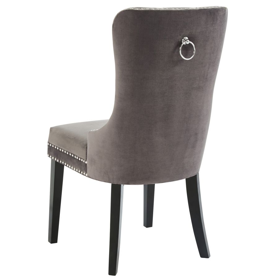 Velvet Dining Chair with Nailhead Details (Set of 2)