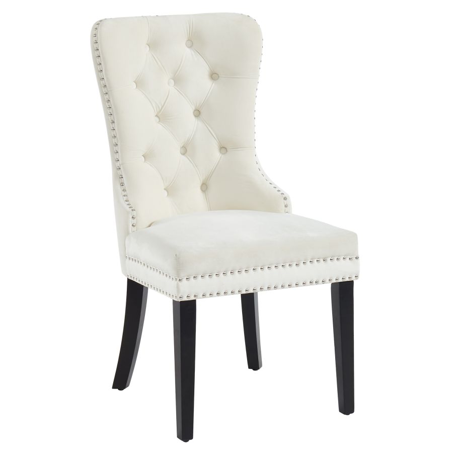 Velvet Dining Chair with Nailhead Details (Set of 2)