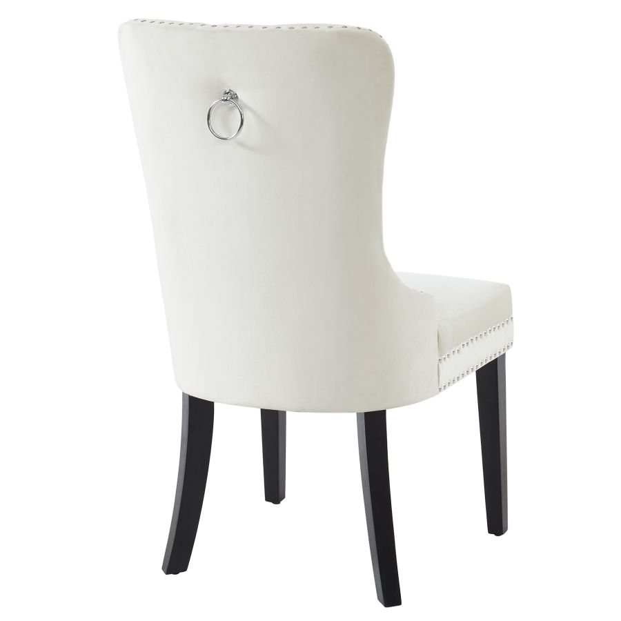 Velvet Dining Chair with Nailhead Details (Set of 2)