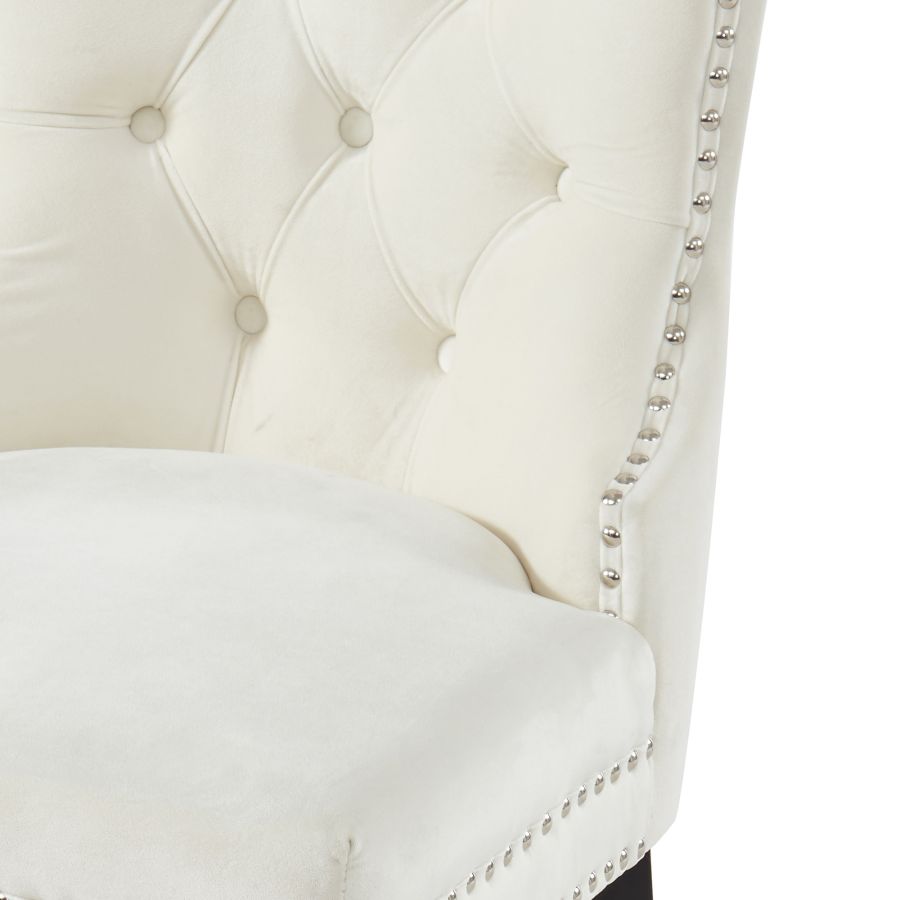 Velvet Dining Chair with Nailhead Details (Set of 2)