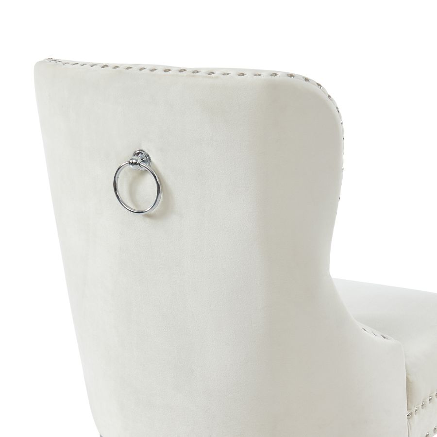 Velvet Dining Chair with Nailhead Details (Set of 2)