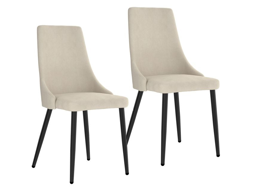 Beige and Black Dining Chair (Set of 2)