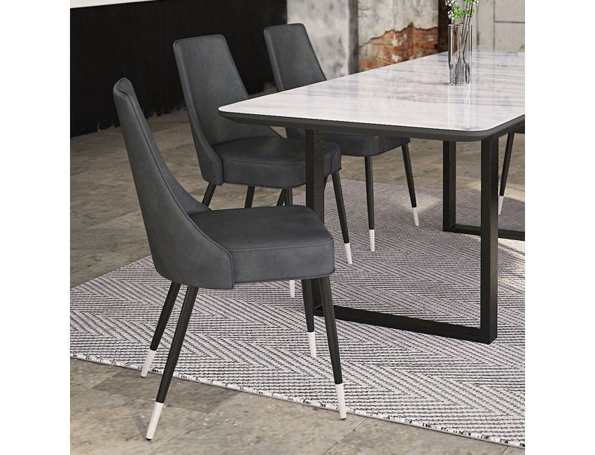 Vintage Grey and Black Dining Chair (Set of 2)