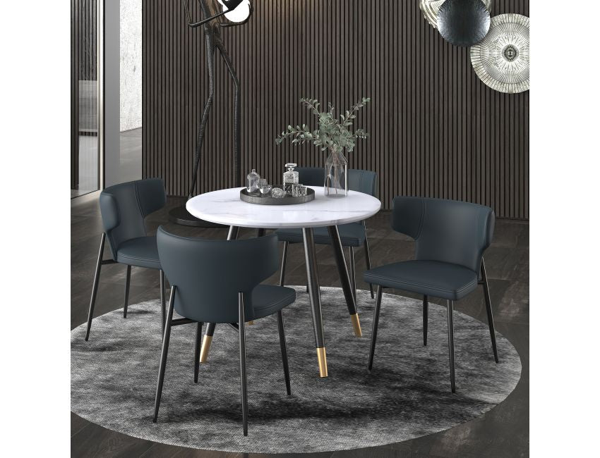 Black Faux Leather Dining Chair (Set of 2)
