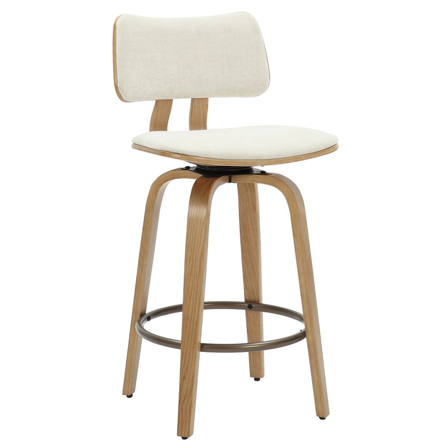 Bentwood Swivel Stool with Fabric Seat