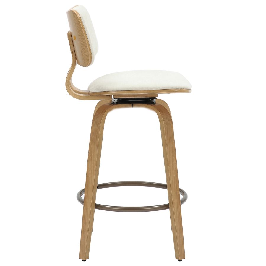 Bentwood Swivel Stool with Fabric Seat