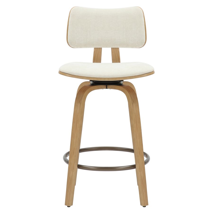 Bentwood Swivel Stool with Fabric Seat