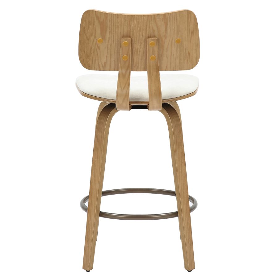 Bentwood Swivel Stool with Fabric Seat