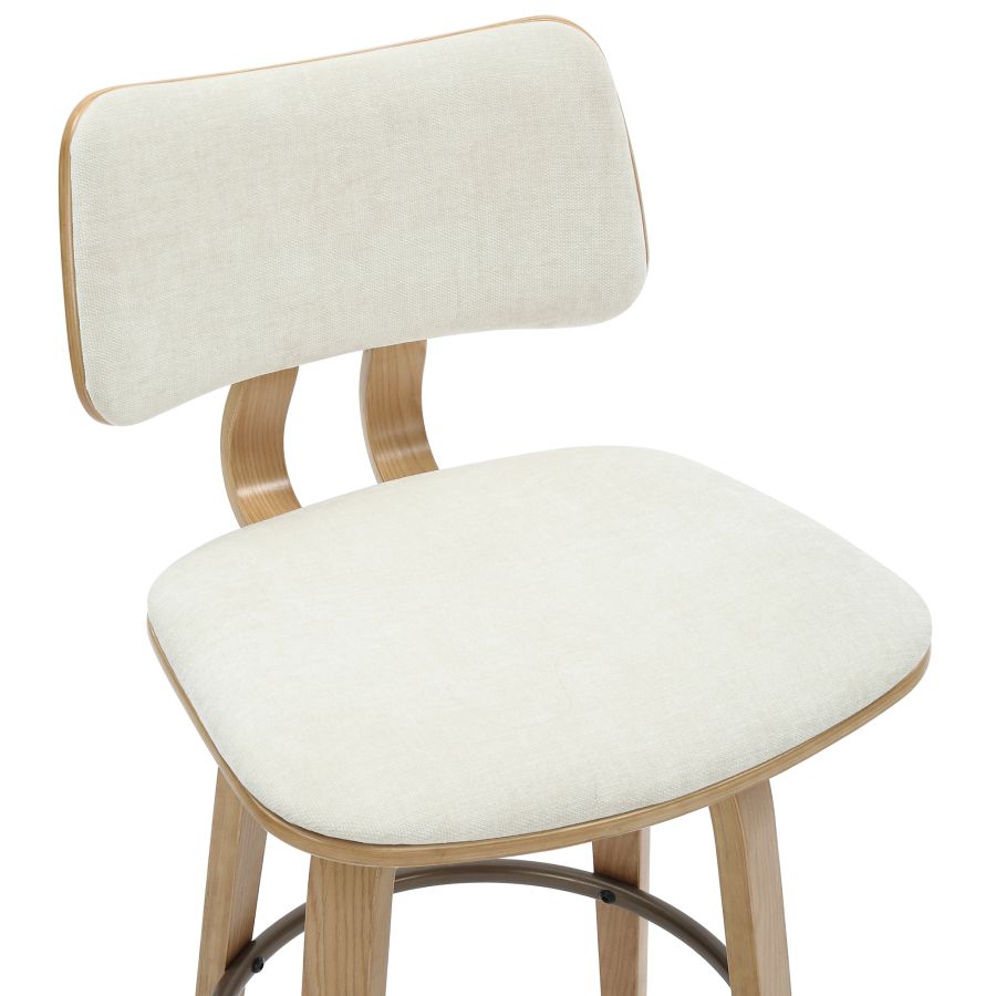 Bentwood Swivel Stool with Fabric Seat