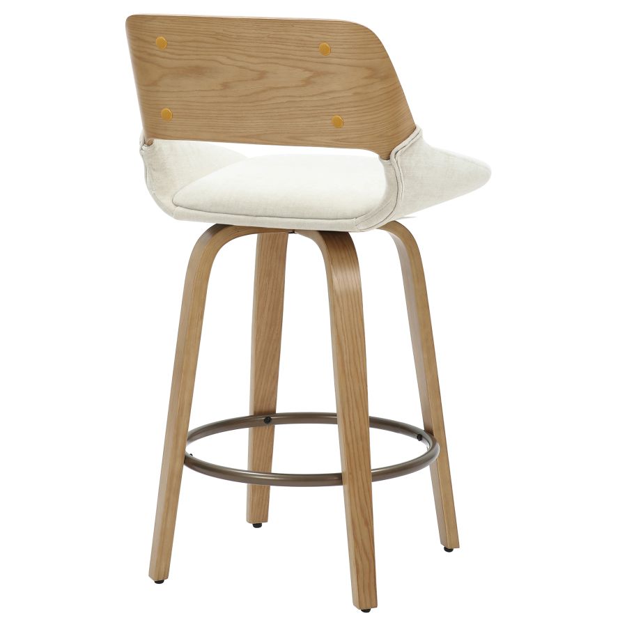 Bentwood Swivel Stool with Fabric Seat