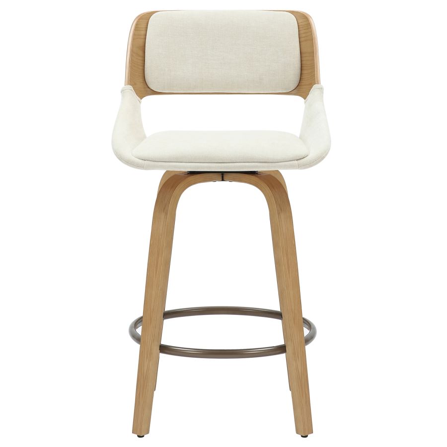 Bentwood Swivel Stool with Fabric Seat