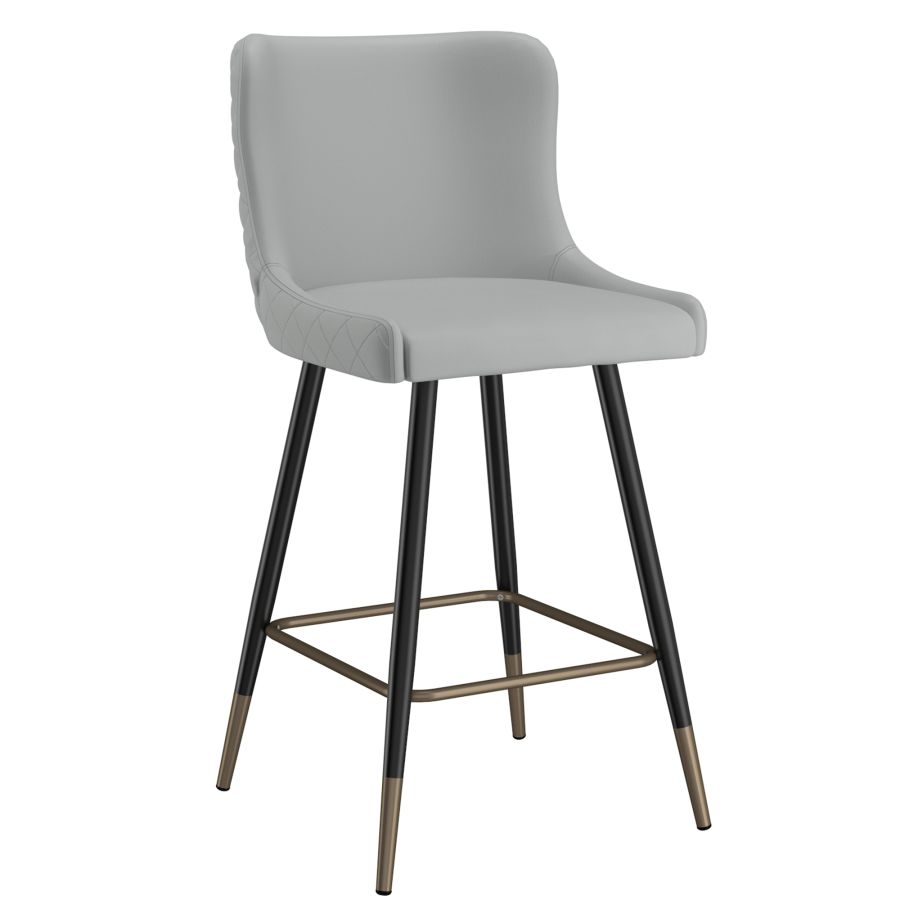 Grey Faux Leather Stool - Set of 2