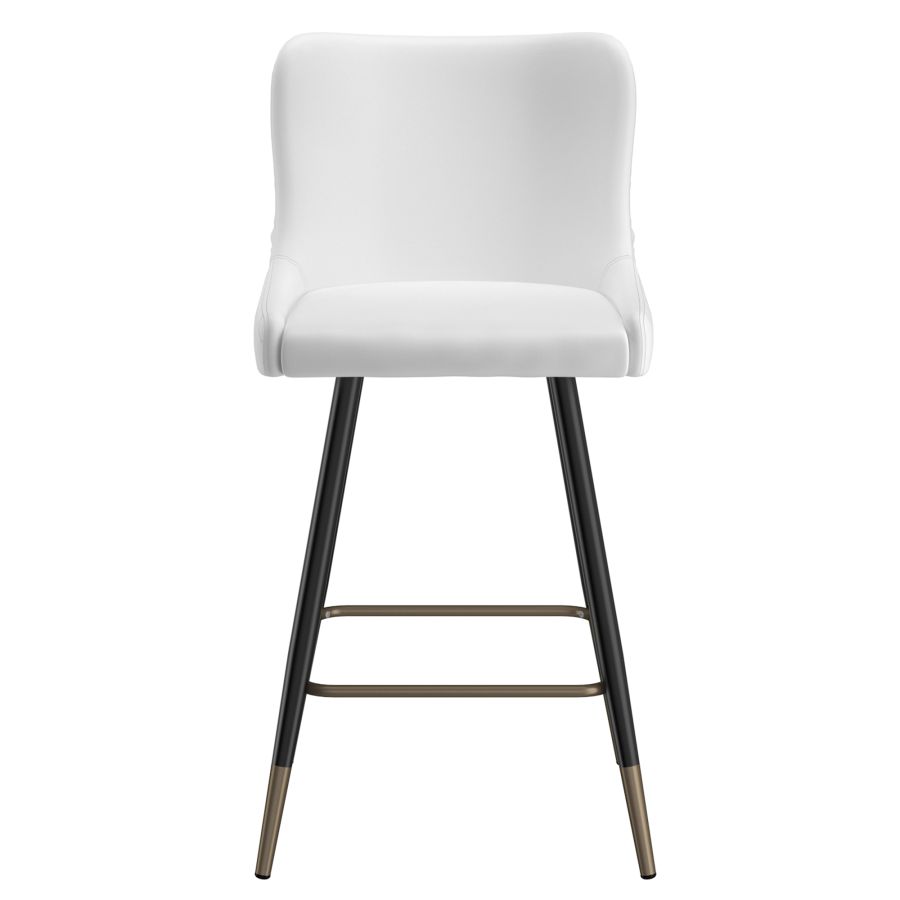 White Faux Leather Stool - Set of 2