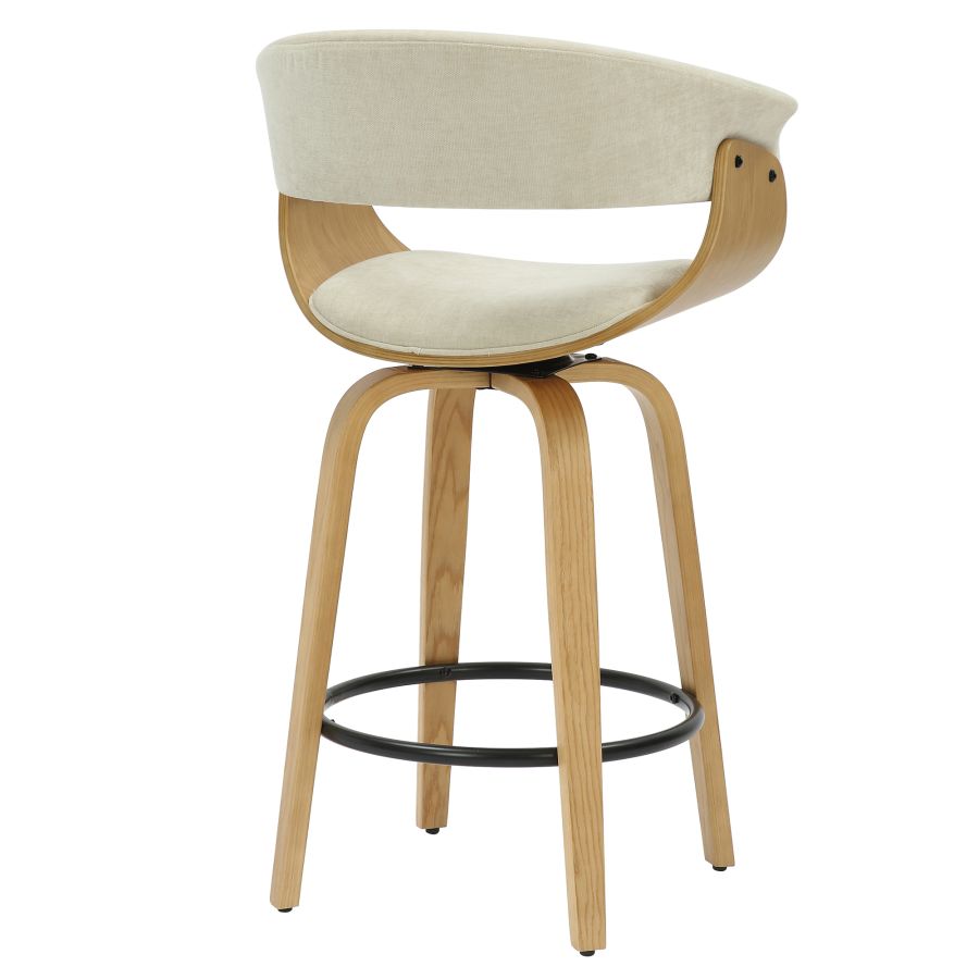 Bentwood Swivel Stool with Fabric Seat