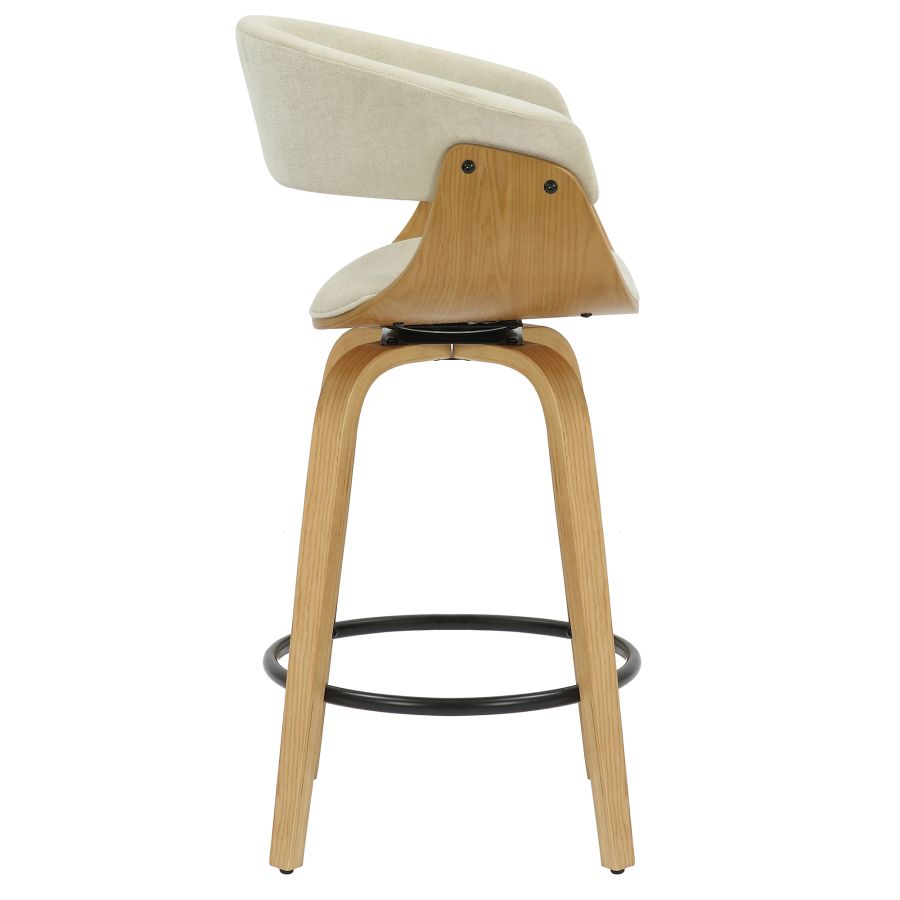 Bentwood Swivel Stool with Fabric Seat