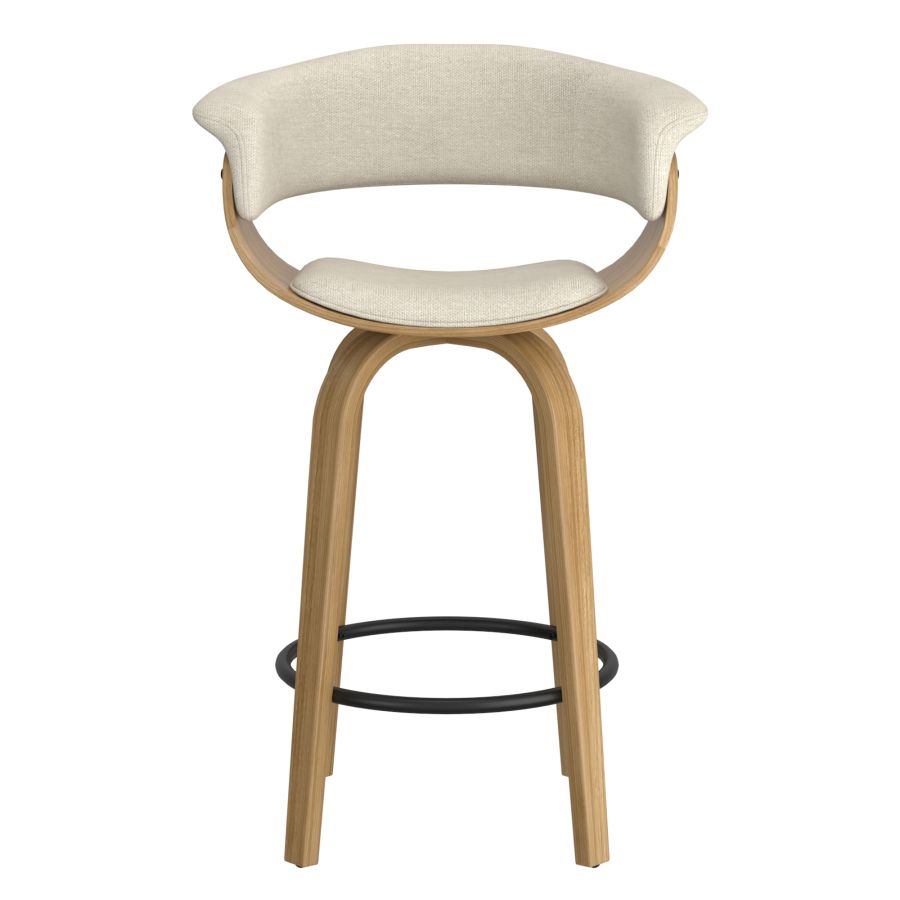 Bentwood Swivel Stool with Fabric Seat