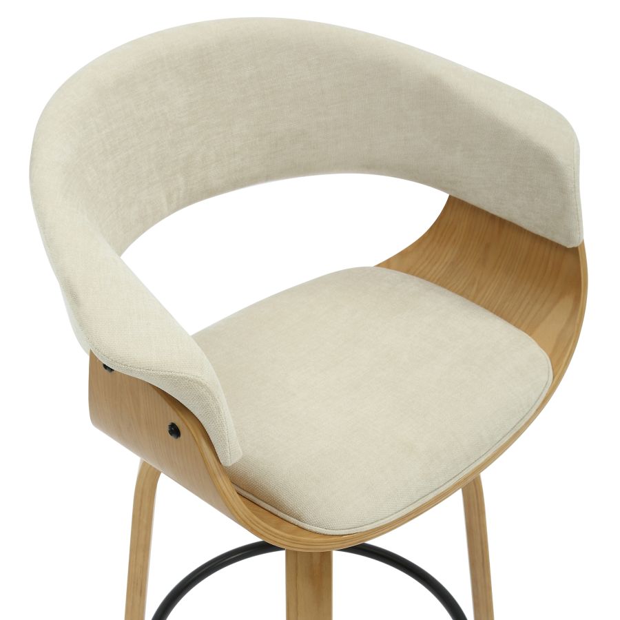 Bentwood Swivel Stool with Fabric Seat