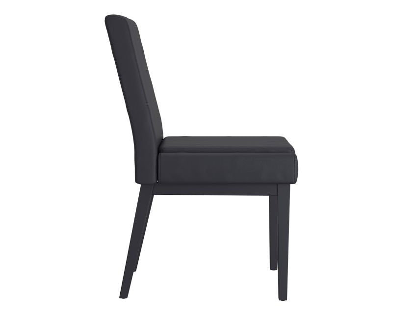 Black Faux Leather Dining Chair (Set of 2)