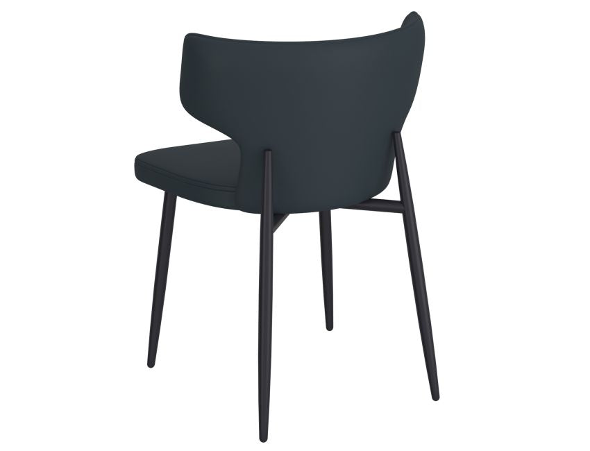 Black Faux Leather Dining Chair (Set of 2)