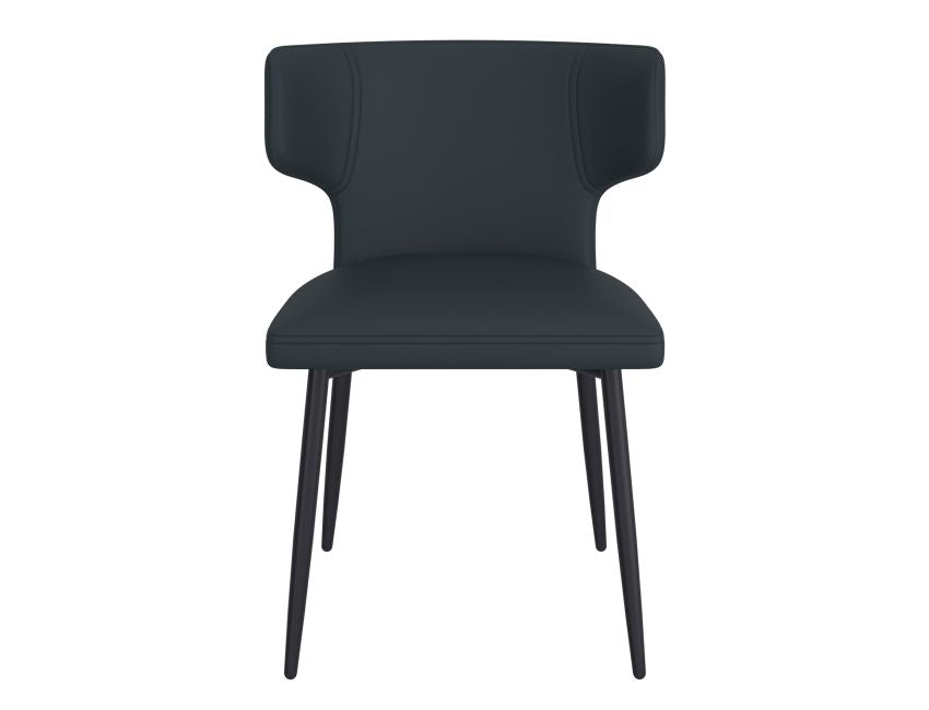 Black Faux Leather Dining Chair (Set of 2)