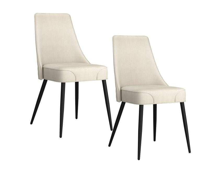Beige and Black Dining Chair (Set of 2)