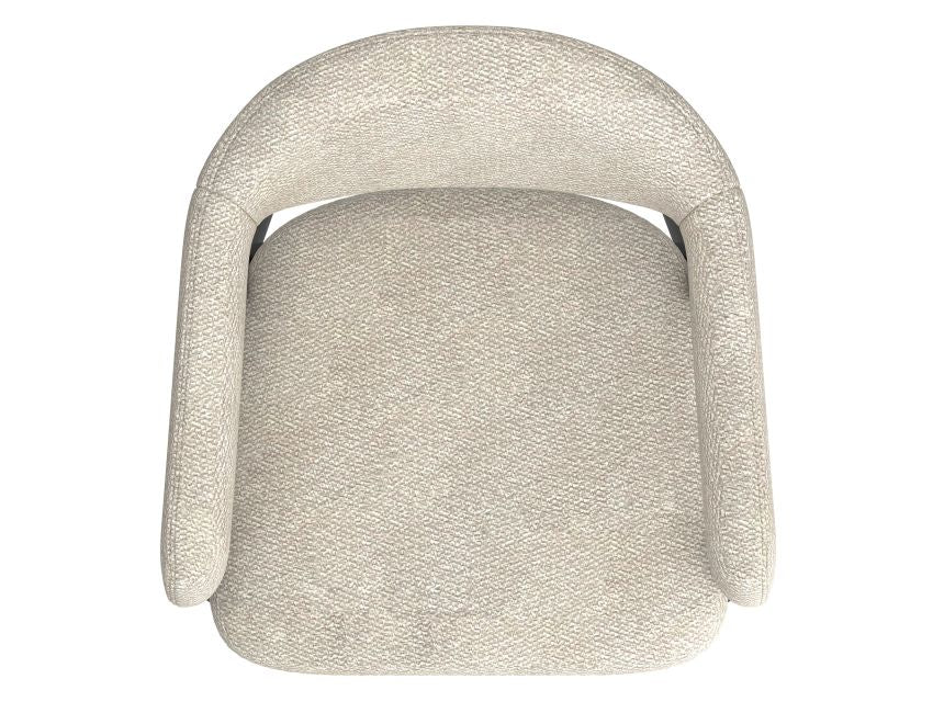 Beige Fabric and Black Dining Chair (Set of 2)