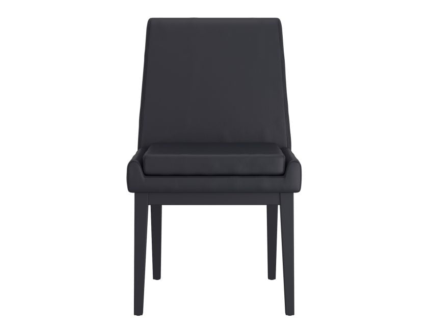 Black Faux Leather Dining Chair (Set of 2)