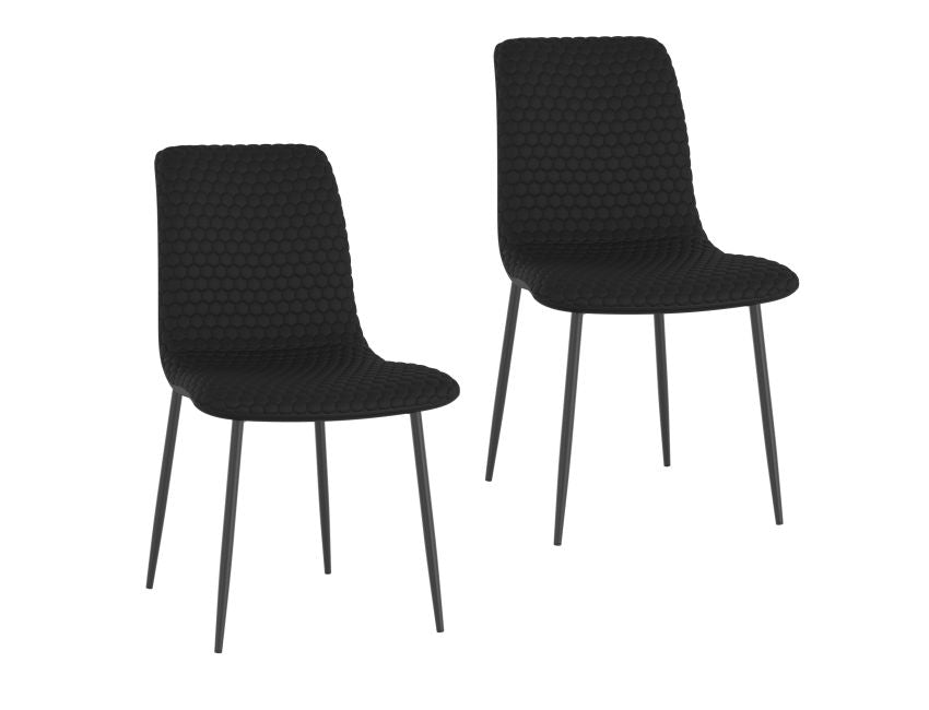 Black Faux Leather Dining Chair (Set of 2)